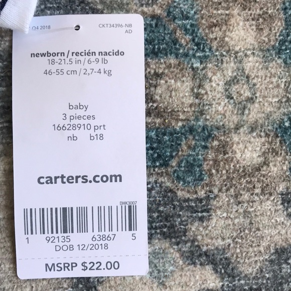 Carter’s Newborn 3 piece set (gender neutral) - Picture 4 of 6